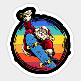 Santa Skateboarder Happy Christmas Merry Christmas Christmas Event Christmas Present Gift for Family for Dad for Mom for Friends for Kids Sticker